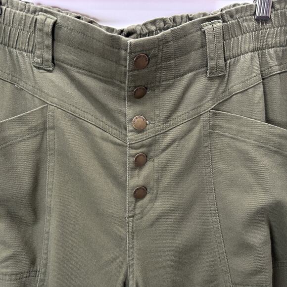 Knox Rose Womens Olive Green Button Fly Tapered Pants Size XXL Elastic Waist - Picture 3 of 6